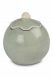 Grijsgroene mini urn van keramiek 'Bloem'