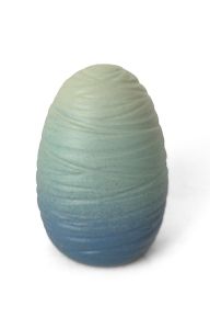 Handgemaakte baby urn 'Cocon' blauw-groen
