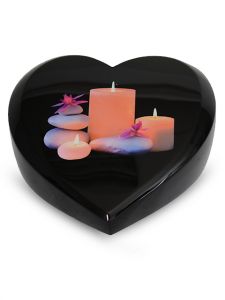 Glasfiber hart urn met kaarsen