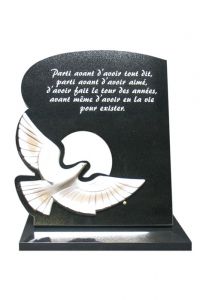 Gedenksteen met witte duif (brons)