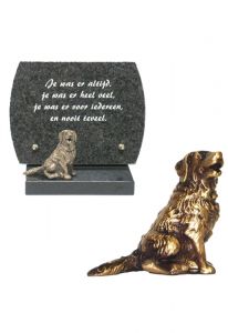 Gedenksteen met bronzen hond