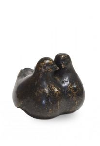 Bronzen mini urn 'Lovebirds'