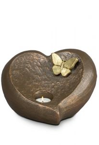 Keramische kunst urn 'Onontkoombaar afscheid' met kaarshouder