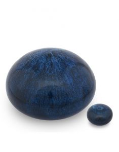 Steengoed gebakken keramische urn blauw