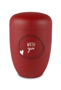 Metalen urn rood 'With you'