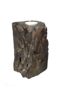 Bronzen mini urn boomstam met waxinelichtje